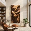 Sculpted Female Face Wood Wall Art Luxury Reading Room Decor