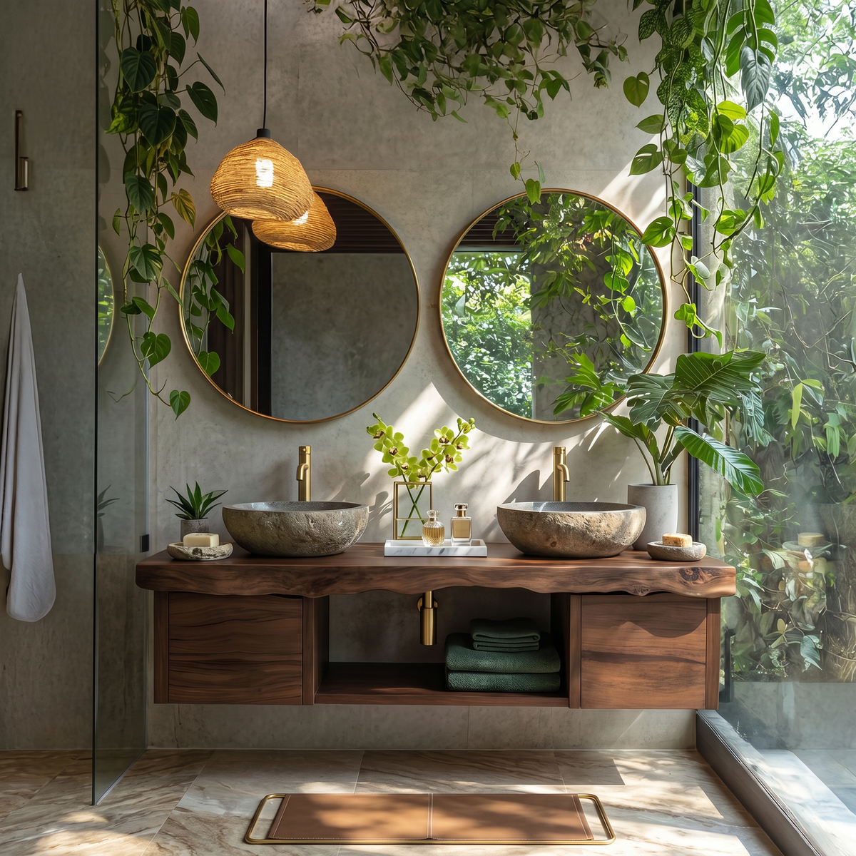 Natural Wood Floating Vanity For Bathroom Upgrade