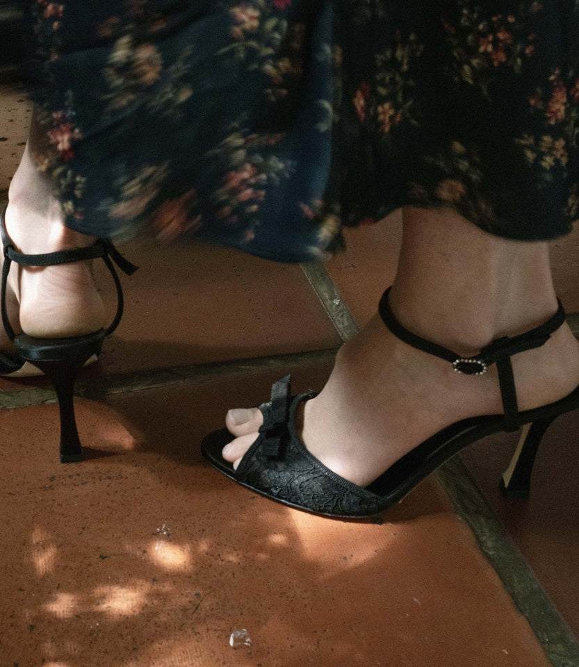 ARIANNA HIGH HEEL -- BLACK LACE
