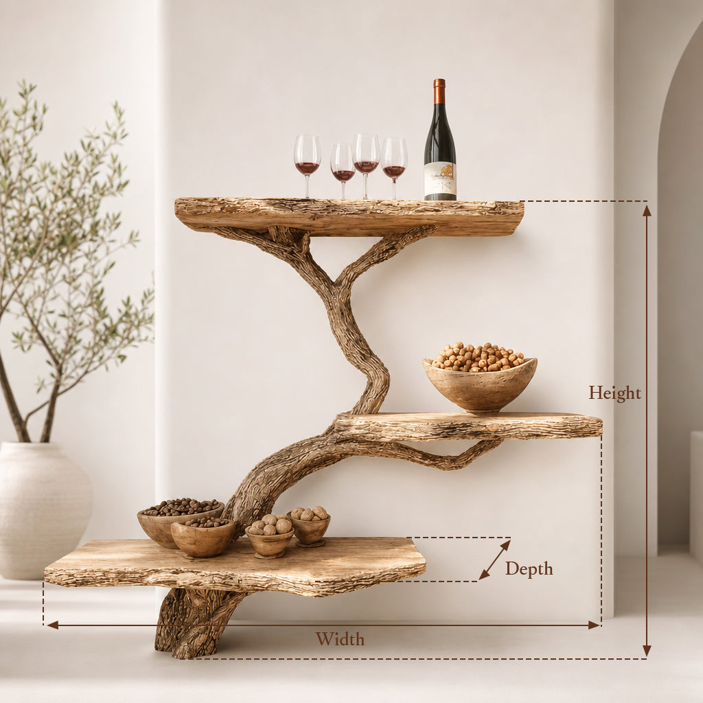 Rustic Driftwood Tree Branch Floating Shelf