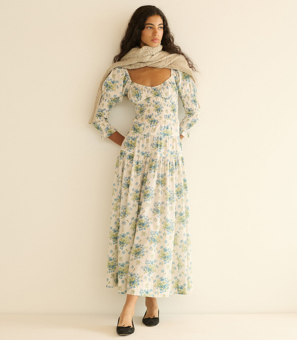 SERAPHINA DRESS -- CREME LANTANA FLORAL