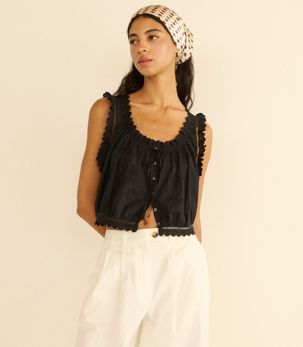 TRAVELER TOP -- BLACK