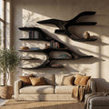 Contemporary Wooden Wall Shelf For Living Room Decor