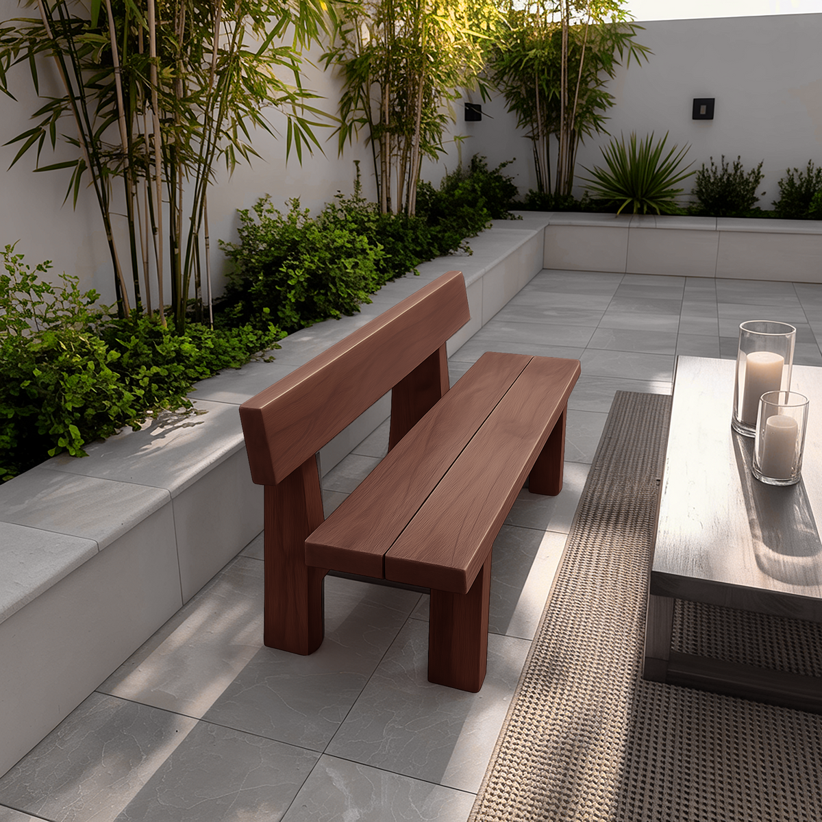 Minimalist Outdoor Garden Bench For Patio Balcony Courtyard